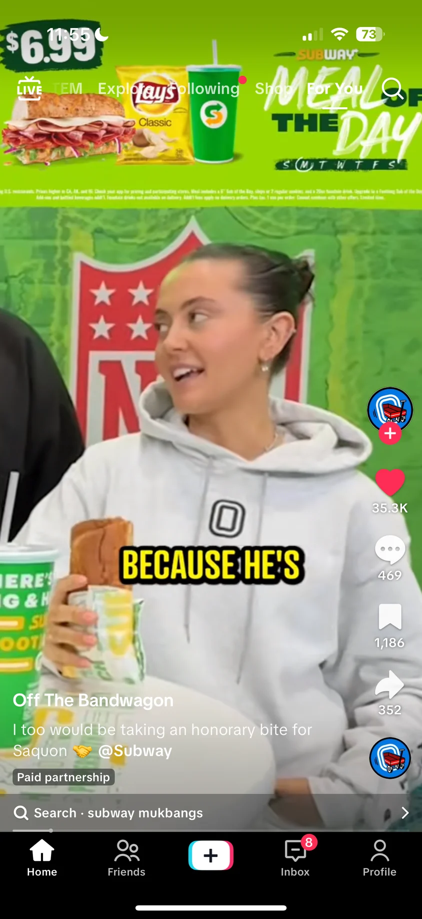 Subway campaign on Overtime